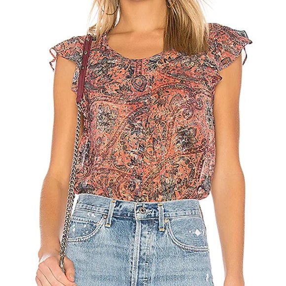BCBGeneration Tops - BCBGeneration Crossover Pleat Ruffle Sleeve Top